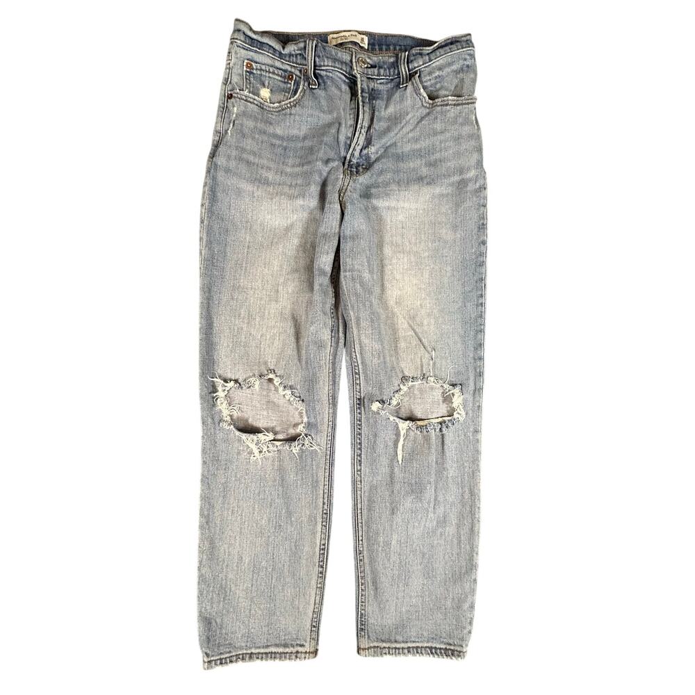 Abercrombie & Fitch The Mom High Rise‎ Distressed Jeans Women's 30 Straight Leg